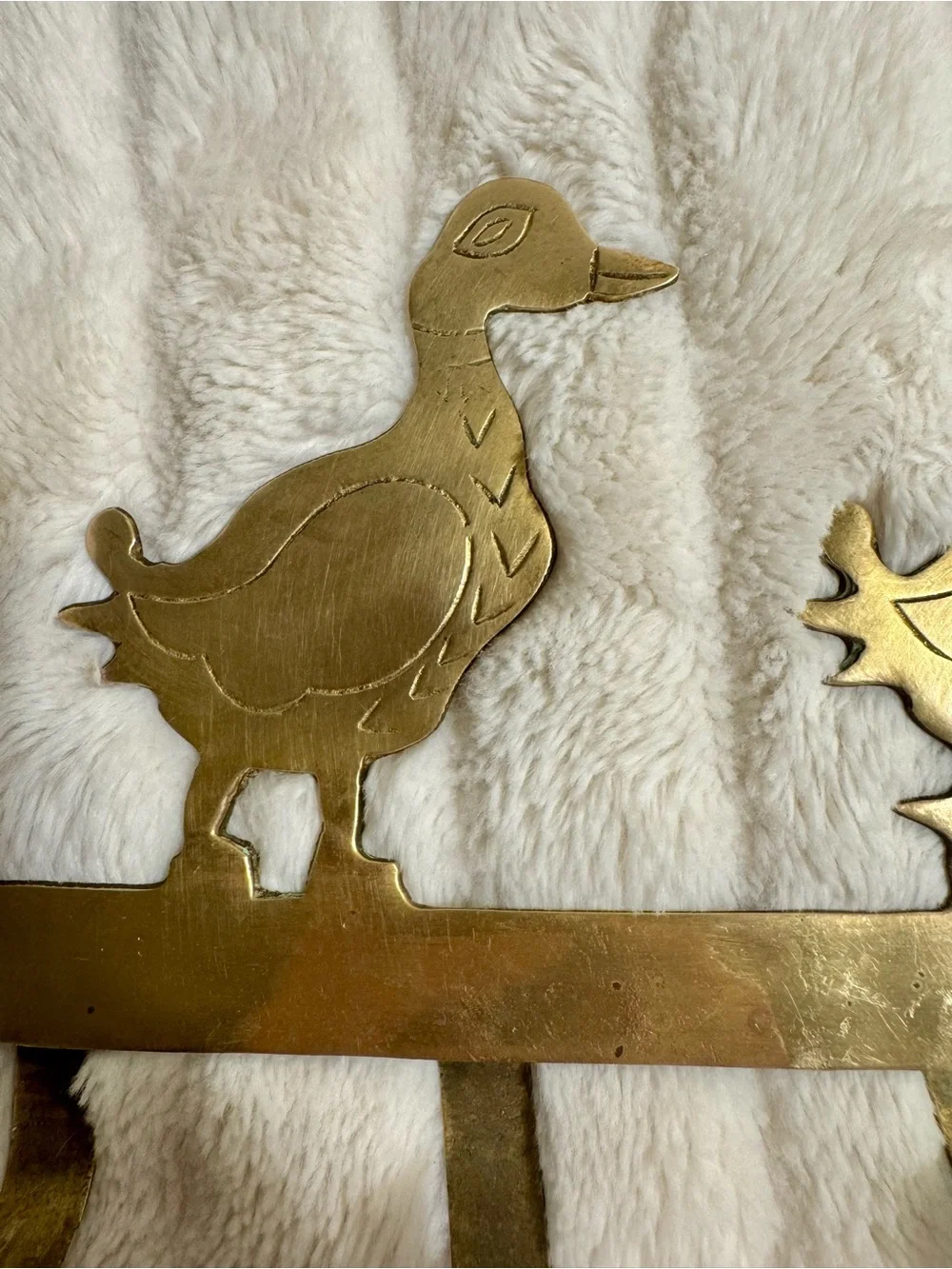 Vintage Brass Duck Wall Hook Rack Handcrafted India Cost Plus 4 Hook Key Holder